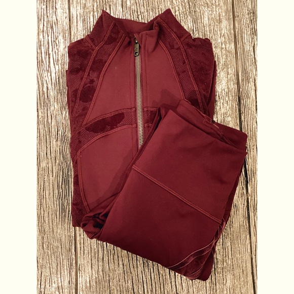 lululemon athletica Pants - Lululemon Wine Track Suit Size 4